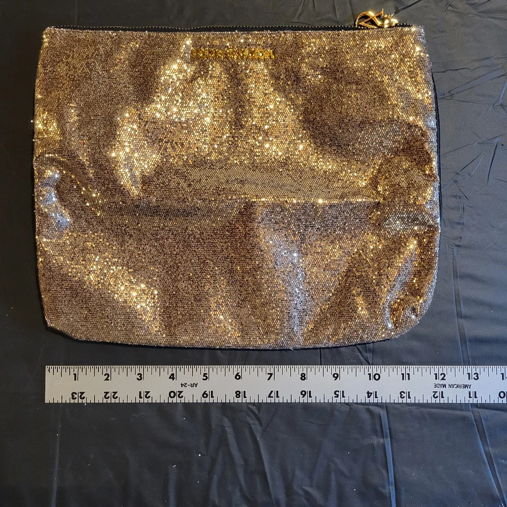 Victoria's Secret Gold Glitter Clutch Bag, Never Used! Beautiful.